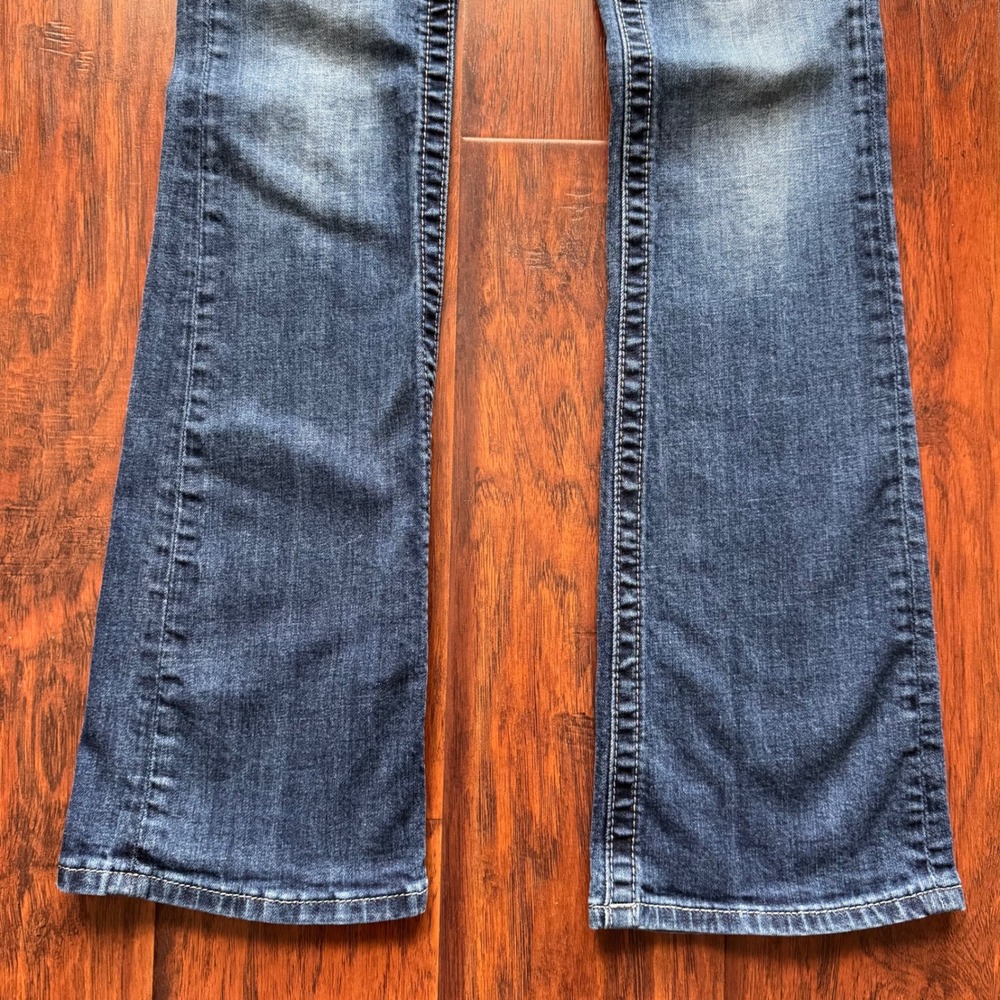 Miss Me Signature Bootcut Jeans Womens 27 Sequin Studded Rhinestone Y2K Low Rise - Picture 7 of 16